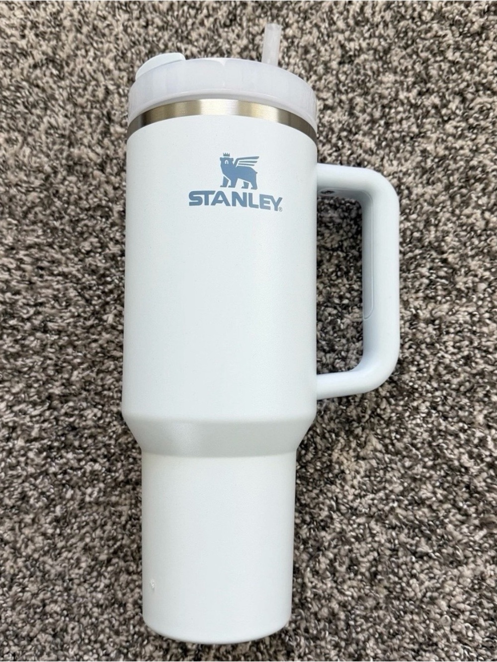 Stanley 40oz Quencher Tumbler With Handle Straw Light Blue Insulated Cup New